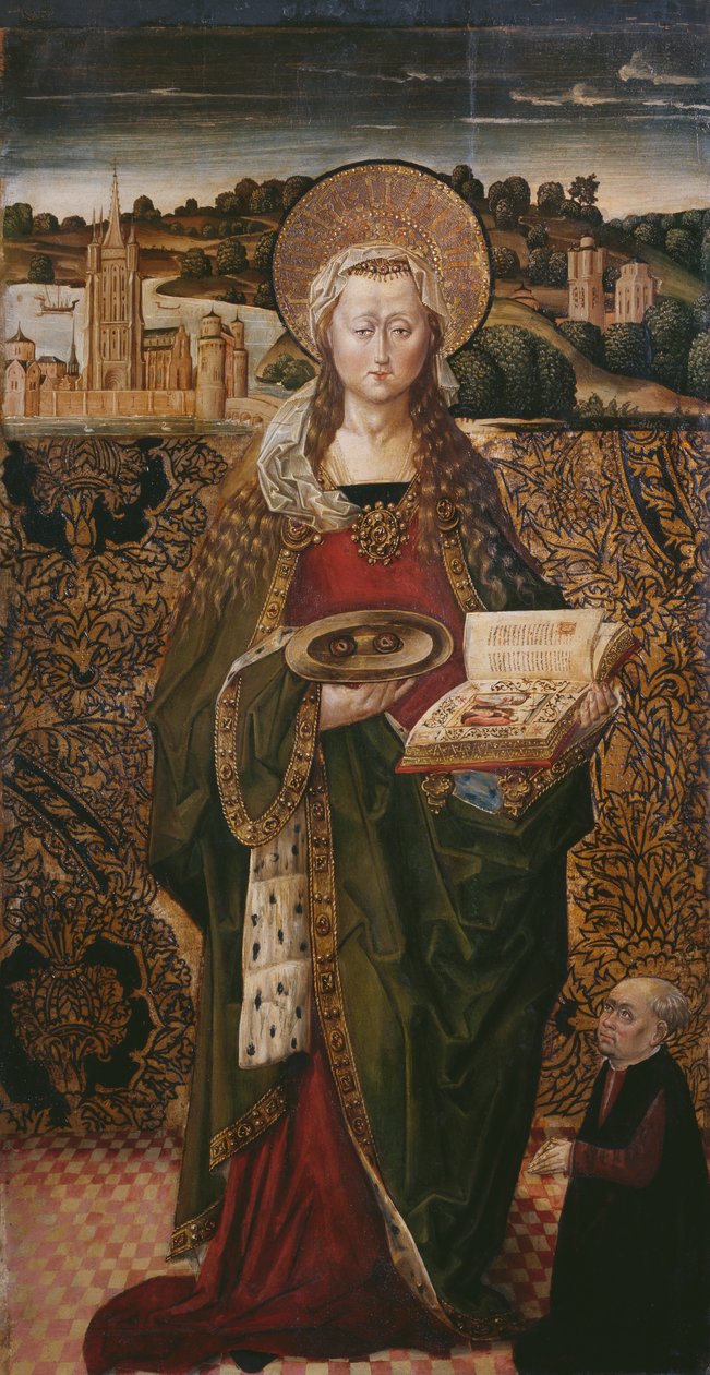 Üç Parçalı, St. Lucy, sol panel (ayrıca bkz. 345909, 345911) by Flemish School