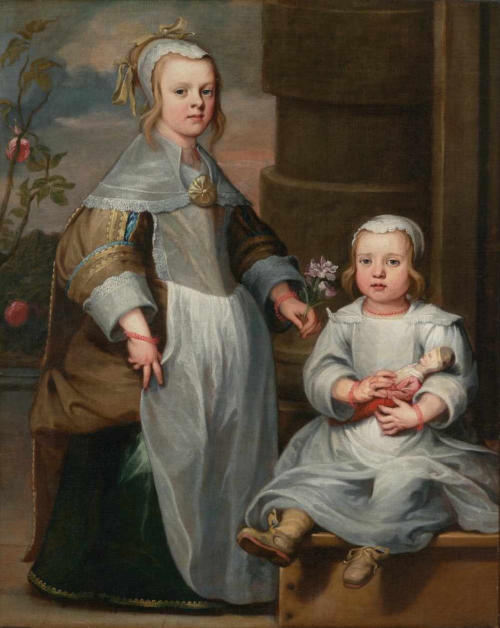 İki Kız Kardeş, c.1650-60 (tuval üzerine yağlı boya) by Flemish School