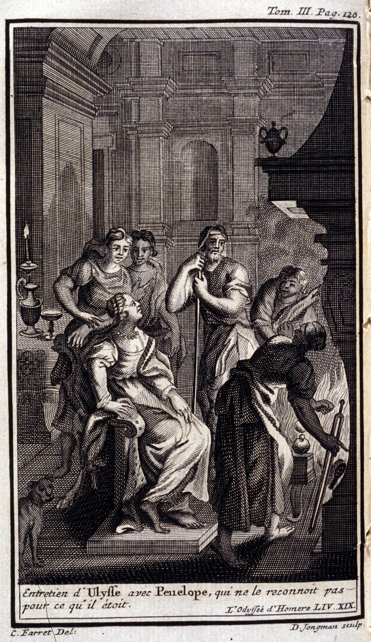 Ulysses, kendisini olduğu gibi tanımayan Penelope ile röportaj yapar. 1731