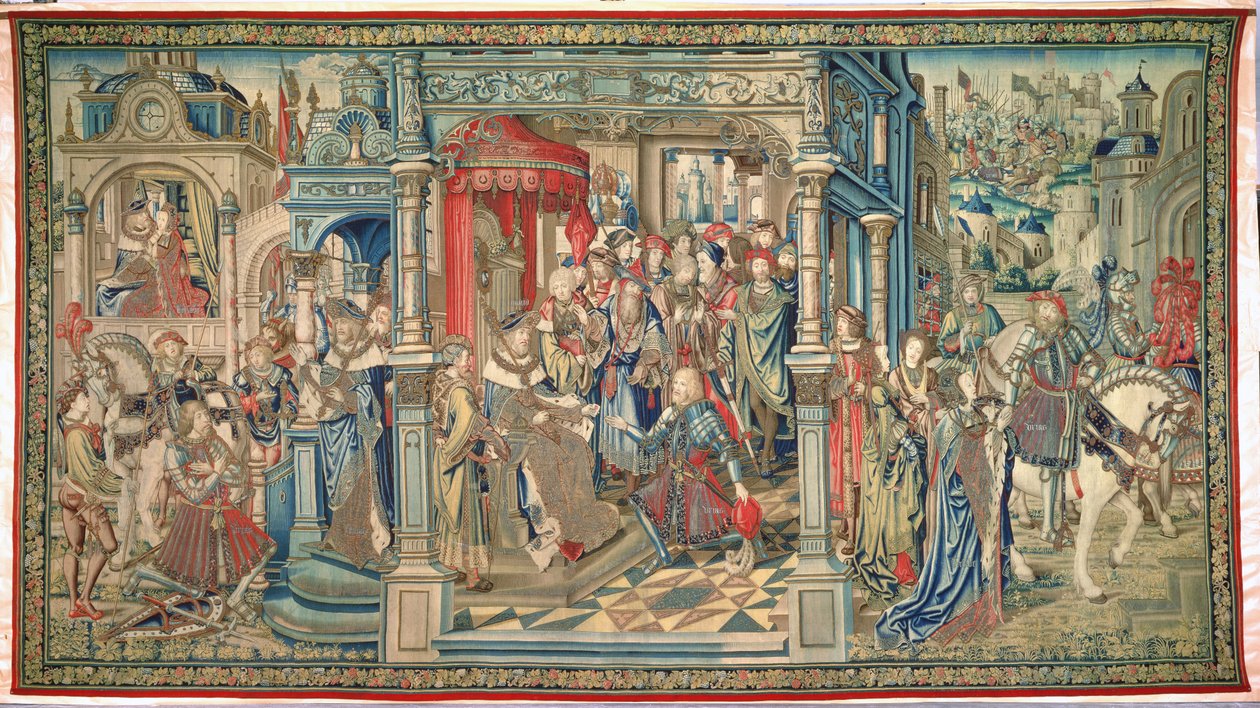 Ölümüne Gönderilen Hitit Uriah, Davut ve Batşeba Goblenleri, c.1510-15 by Flemish School