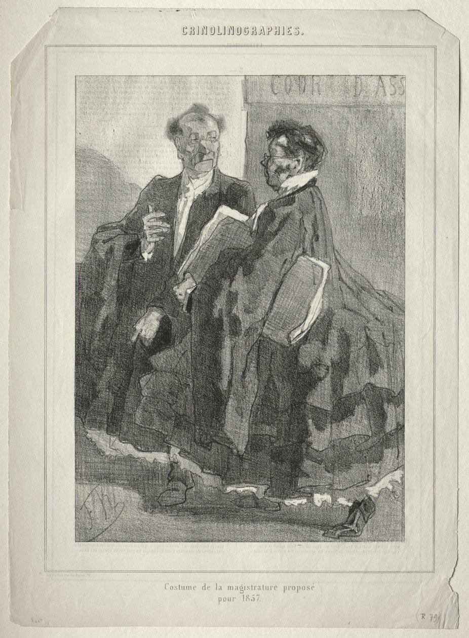 Krinolinografiler (1857 için önerilen sulh yargıcı kostümü) by Félicien Rops