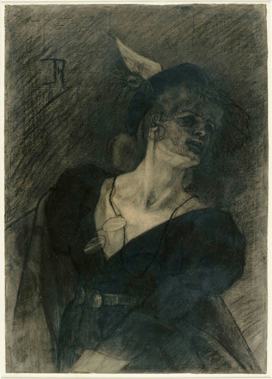Gözlüklü kadın. Lornette'li Bayan, c. 1870. by Félicien Rops