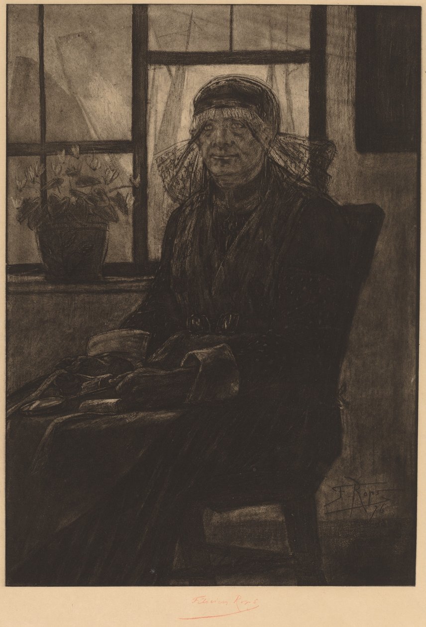 Dantel değerlendiricisi Dantel Uzmanı, 1876. by Félicien Rops