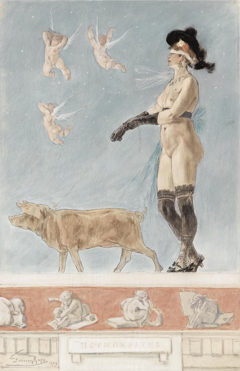 Pornokrates La Dame ya da cochon by Félicien Rops