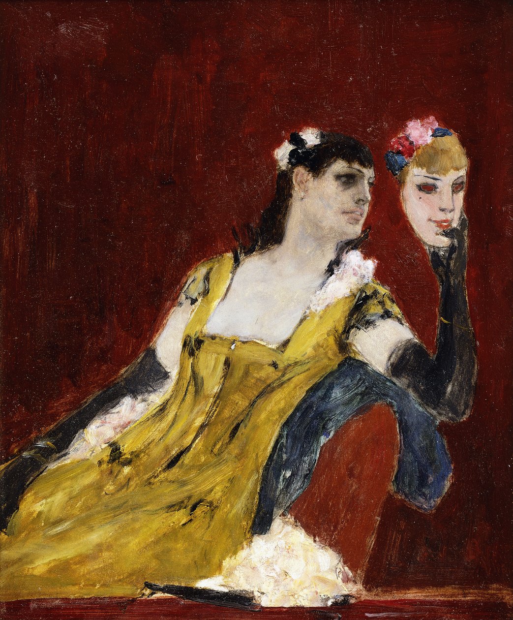 Maskeli Kadın; Maskeli Kadın, c. 1888 by Félicien Rops