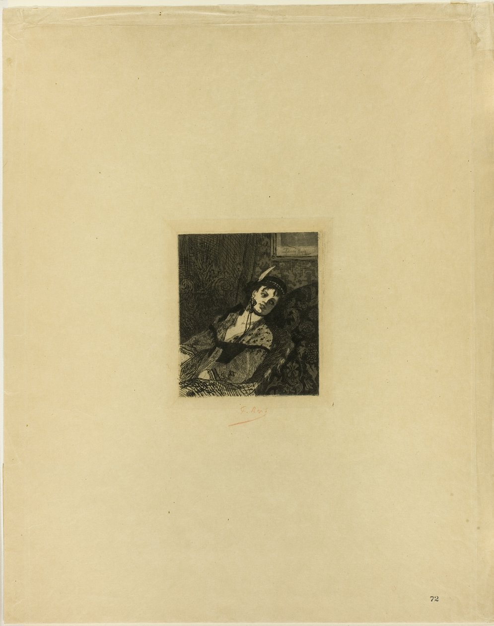 İskoç şapkalı kadın by Félicien Rops
