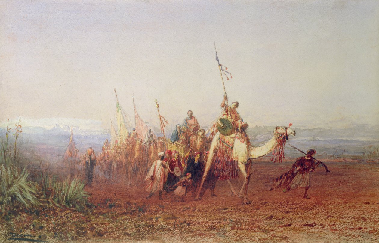 A Caravan on the Way to Cairo  by Félix Ziem