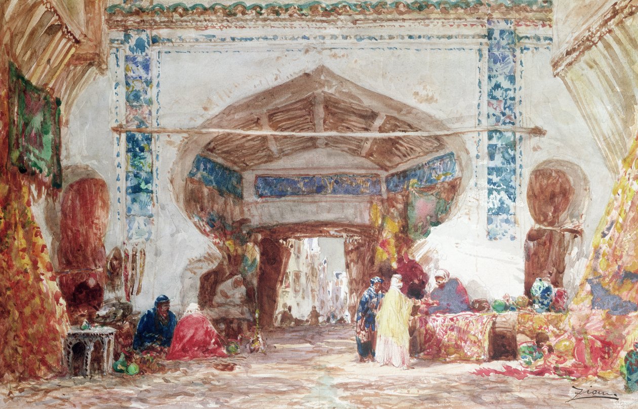 Bazaar in Constantinople  by Félix Ziem