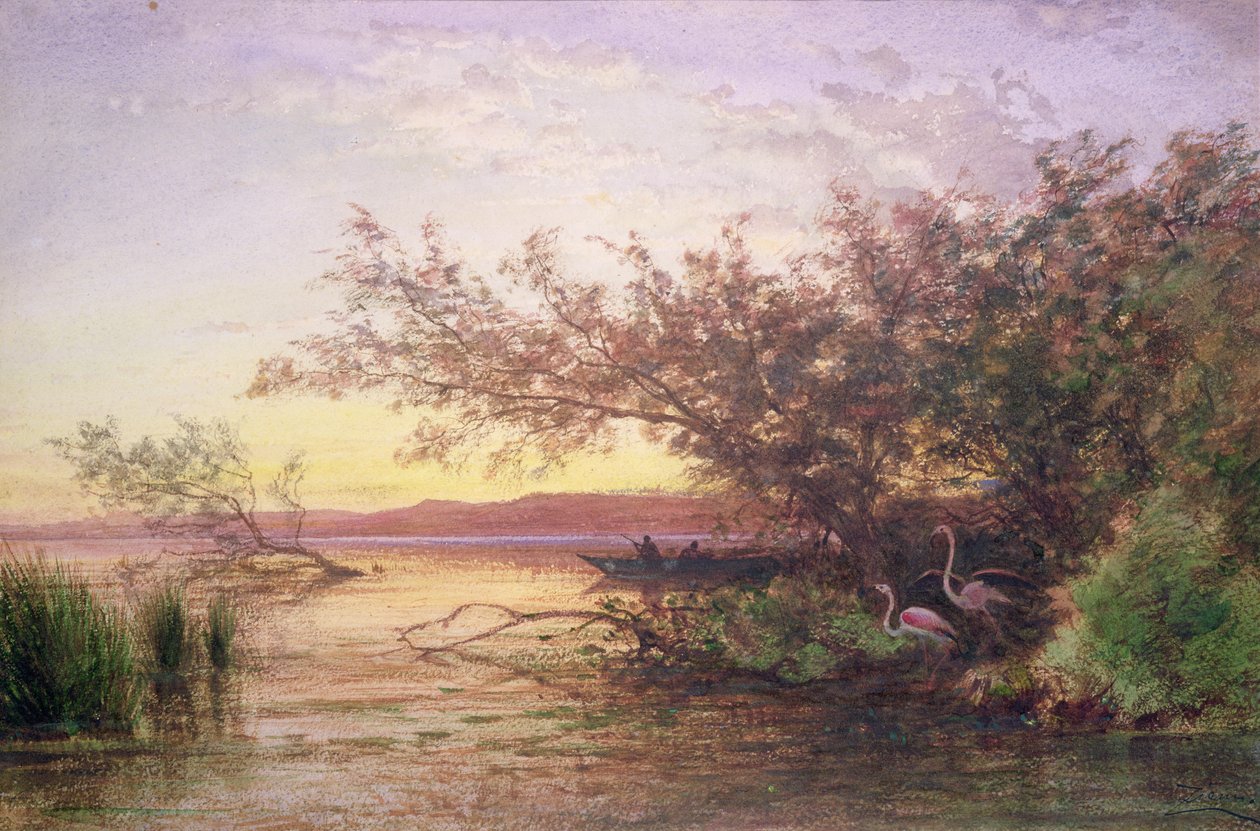 Sunset, Camargue  by Félix Ziem