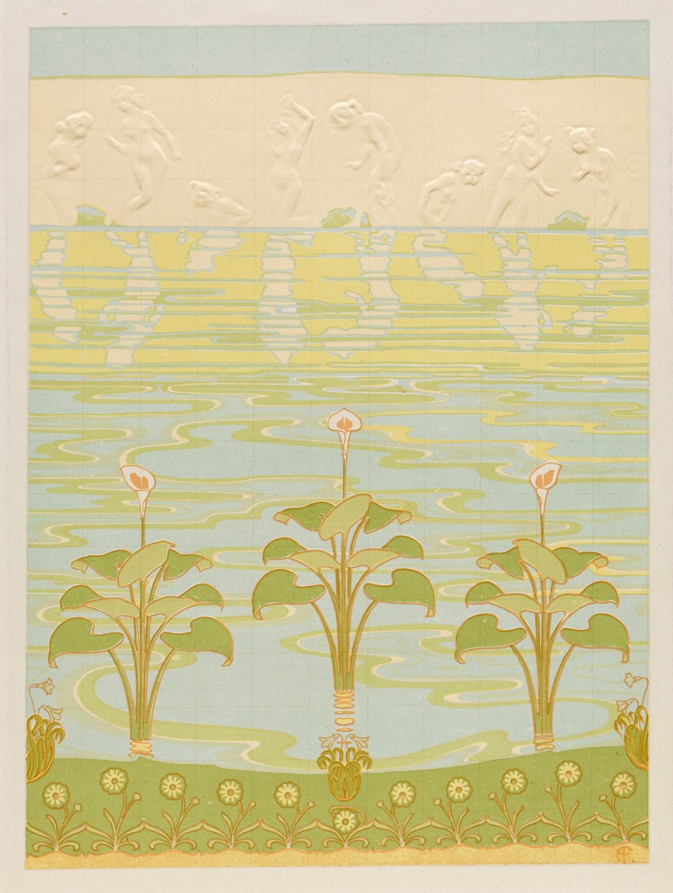 Banyo için Emaye Fayanslarda Dekorasyon by Félix Albert Anthyme Aubert