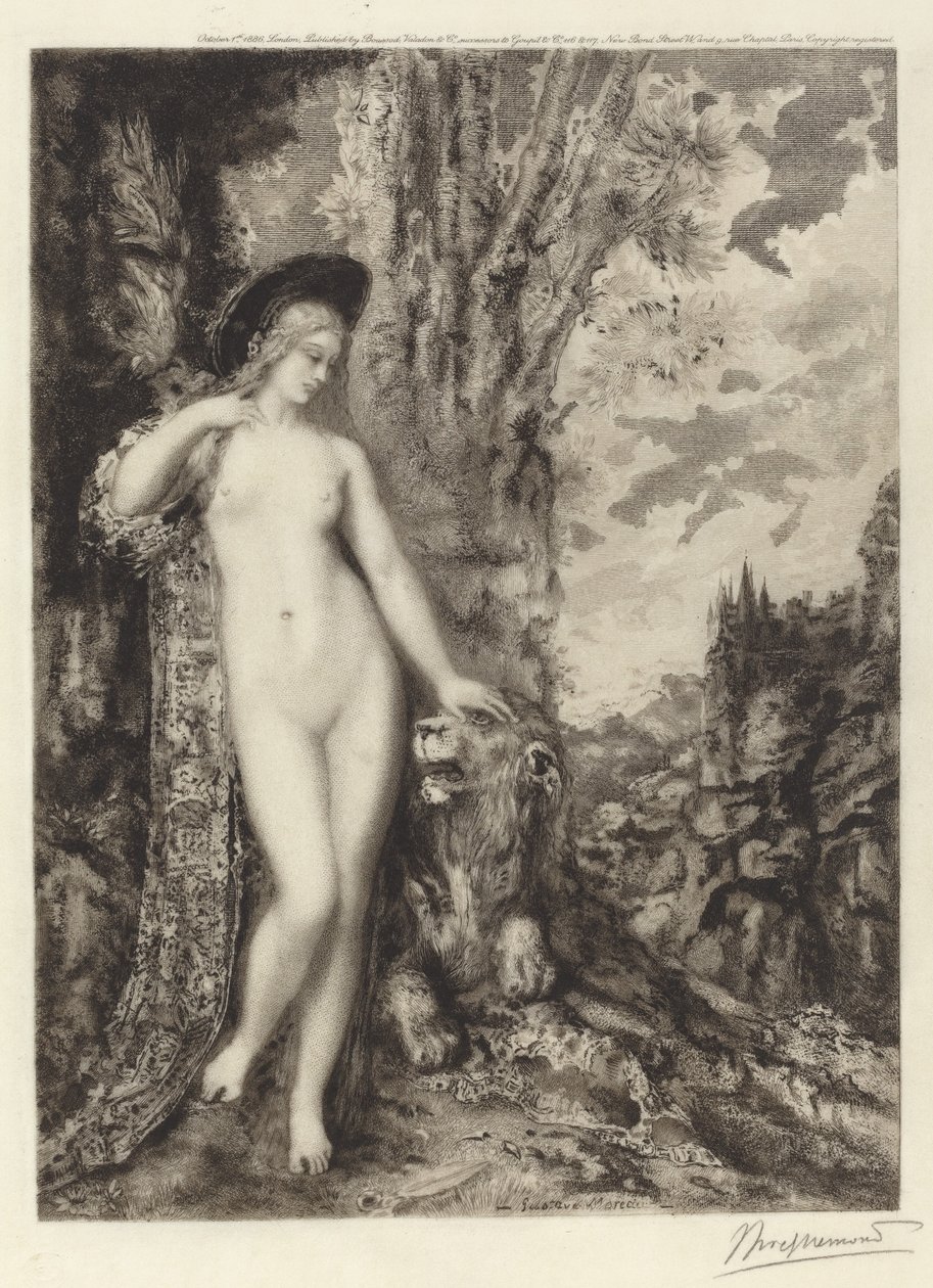Aşk Aslanı by Félix Bracquemond, after Gustave Moreau