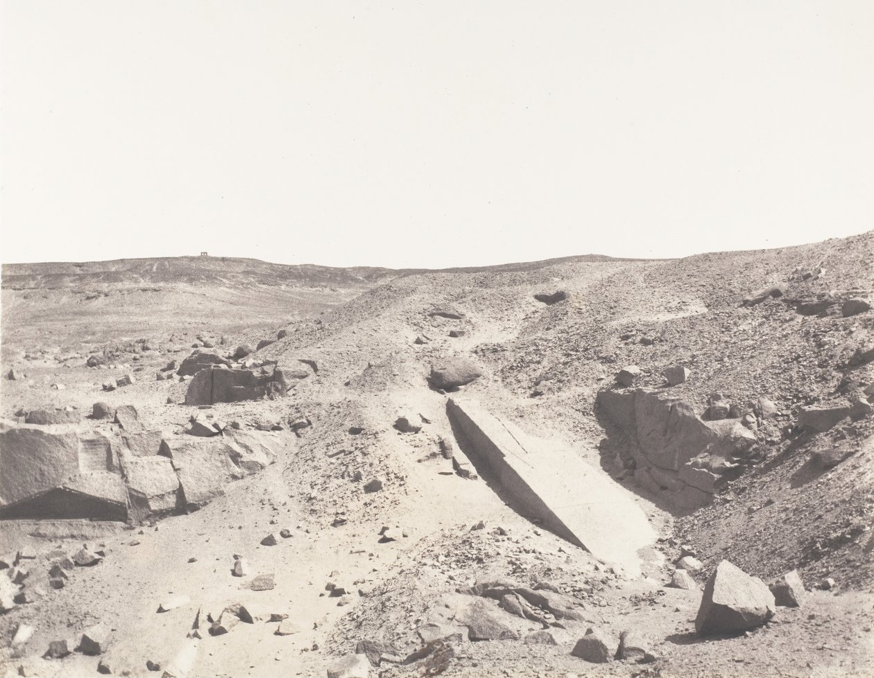 Aswan Syene, Granit Ocakları - Antik Çıkarma Sistemi, 1851-52, 1853-54 basılmış. by Félix Teynard