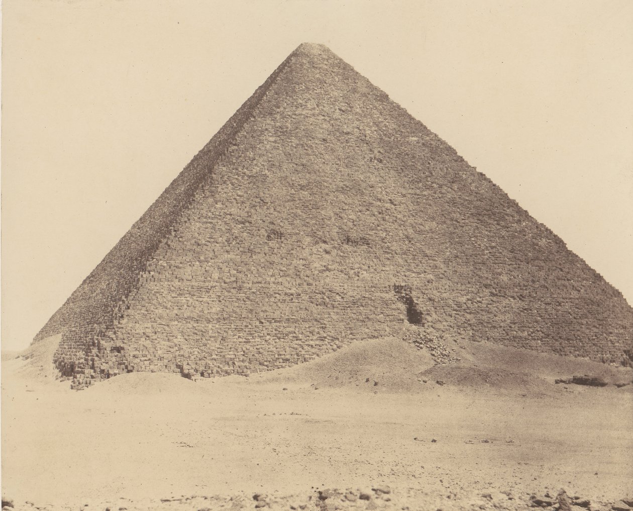 Memphis Djizeh Nekropolü, Cheops Büyük Piramidi Piramidi, 1851-52, 1853-54 basılmış. by Félix Teynard
