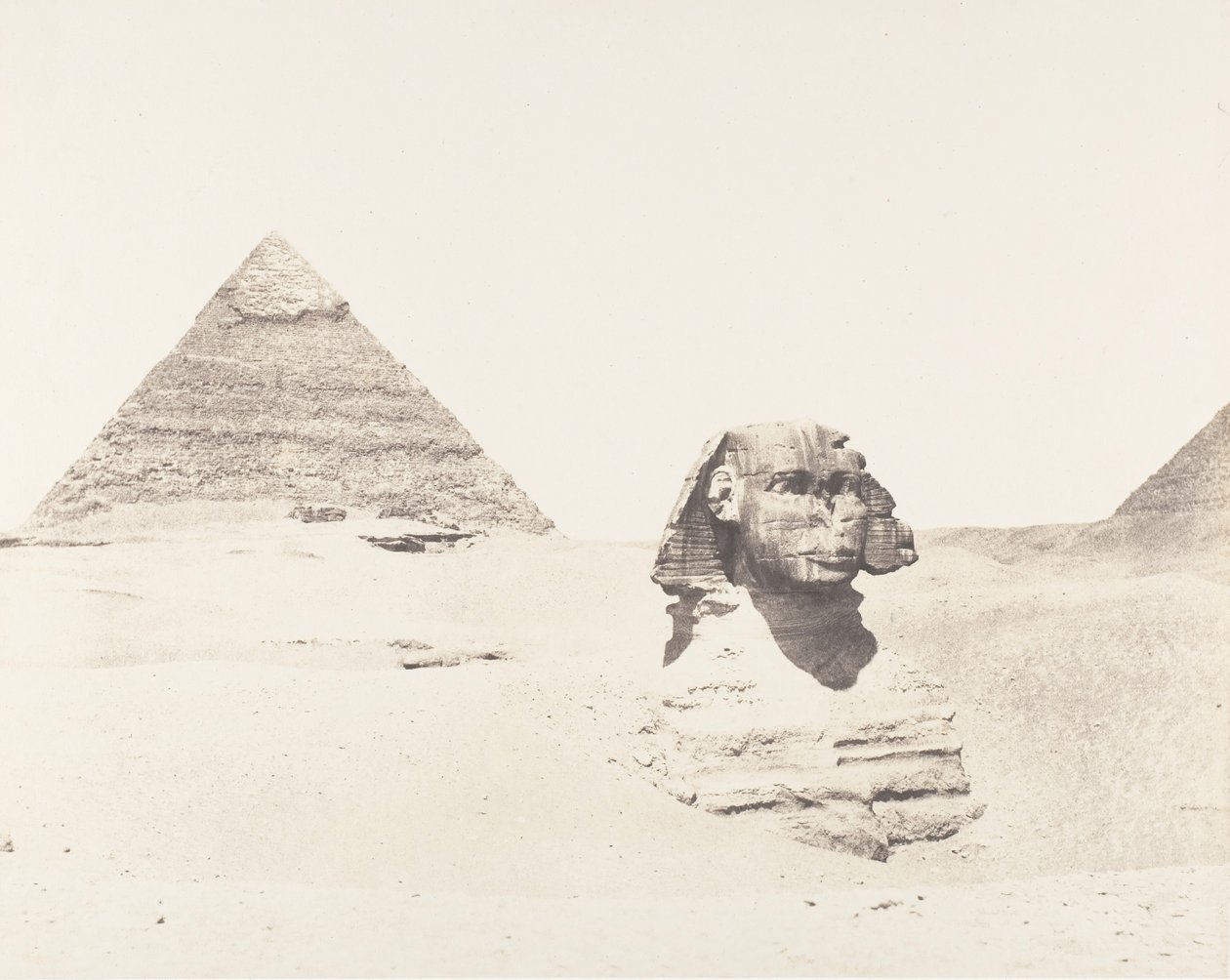 Memphis, Sfenks ve Piramitlerin Djizeh Nekropolü, 1851-52, 1853-54 basılmış. by Félix Teynard