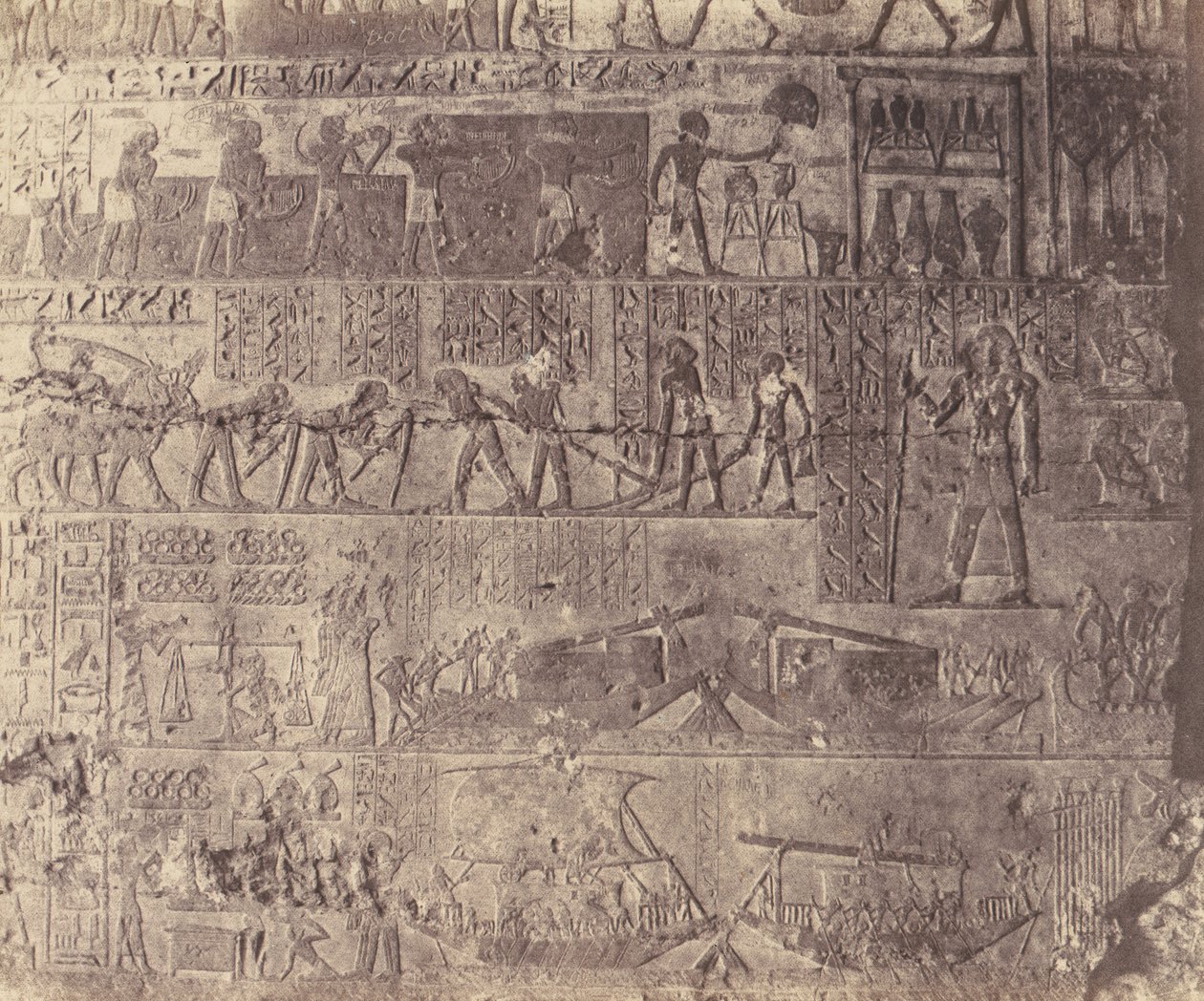 El-Kab éléthya, Hypogean Architecture - Phapé Mezarı - Sculptu..., 1851-52, 1853-54 basılmış. by Félix Teynard