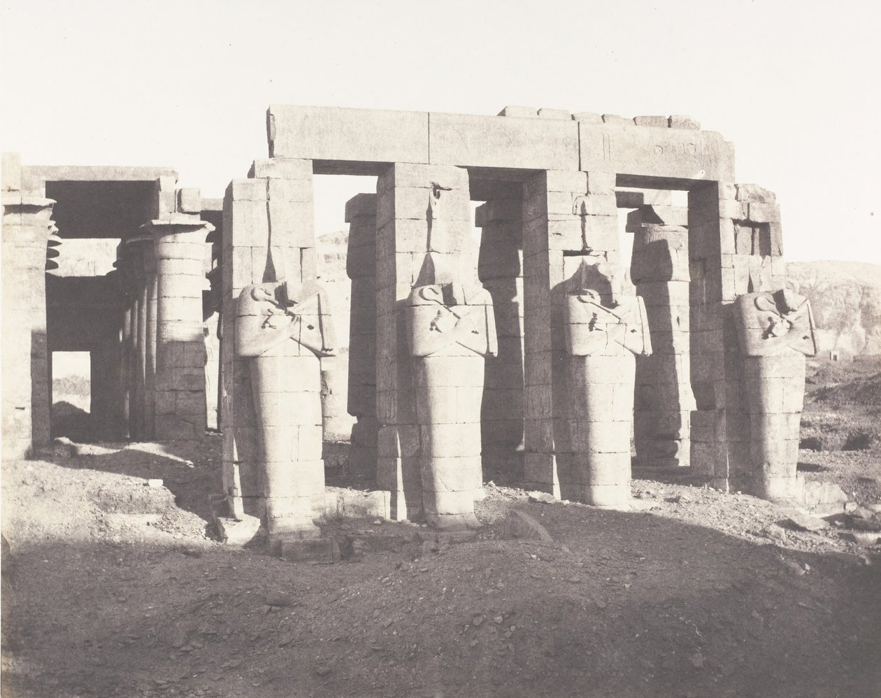 Gournah Thebes, Palais Dit le Memnonium, 1851-52, 1853-54 basılmış. by Félix Teynard