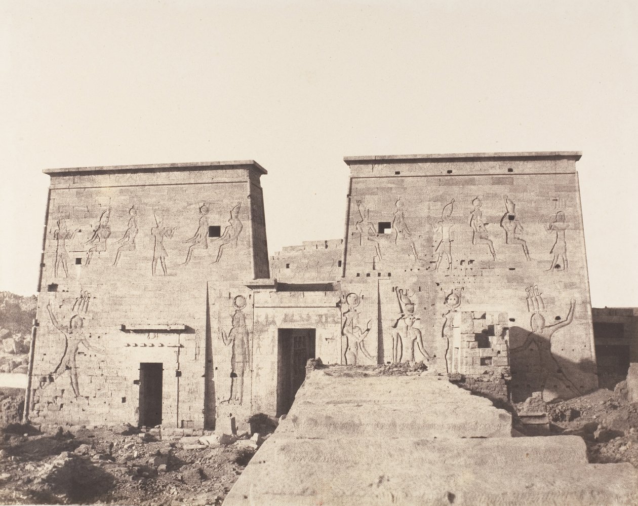 Fileh Philæ Adası, Birinci Pilon - ... Platformundan alınan görünüm, 1851-52, 1853-54 basılmış. by Félix Teynard