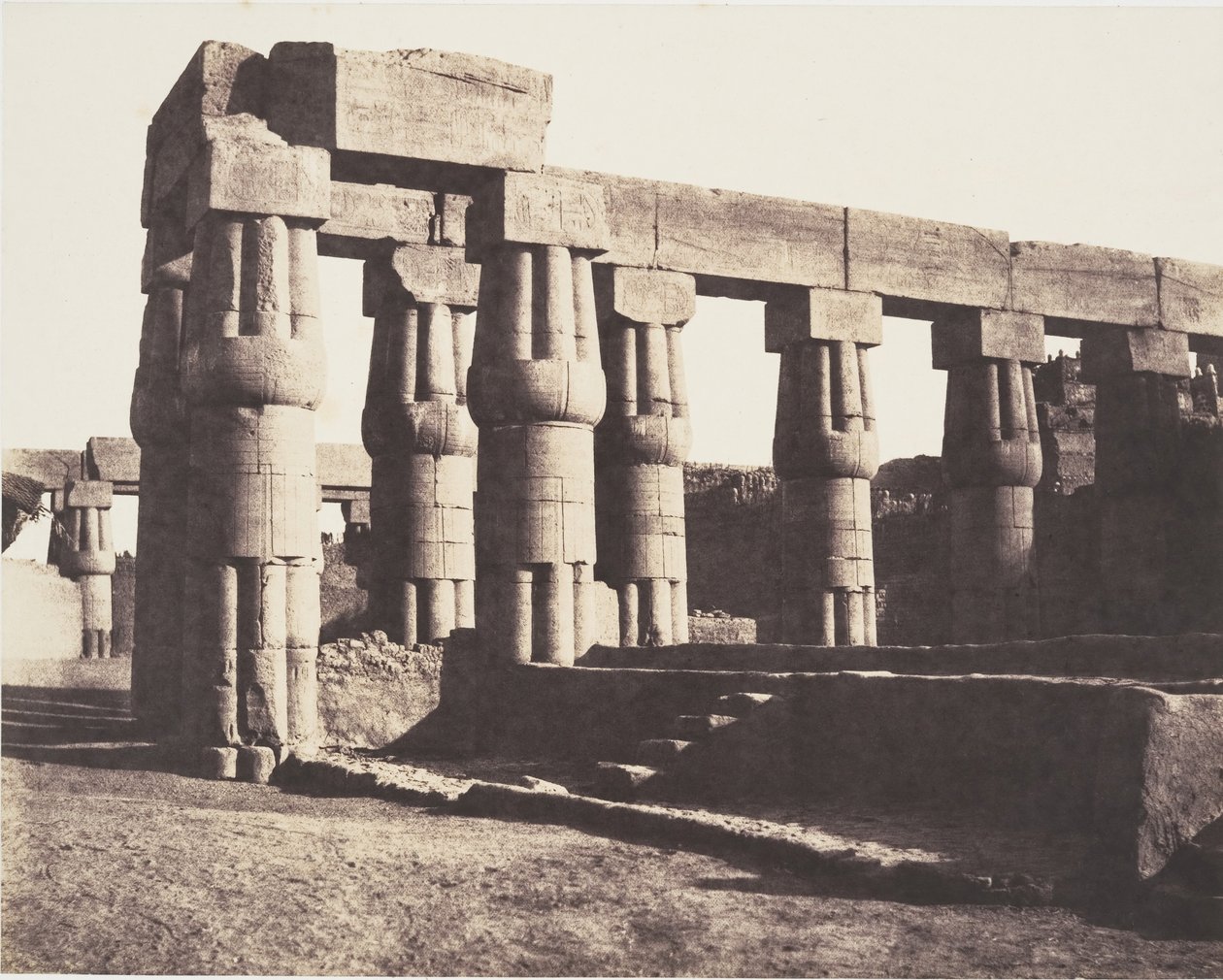 Louksor Thebes, Daha Sonra İnşaat - Galeriler - Parallels, 1851-52. by Félix Teynard