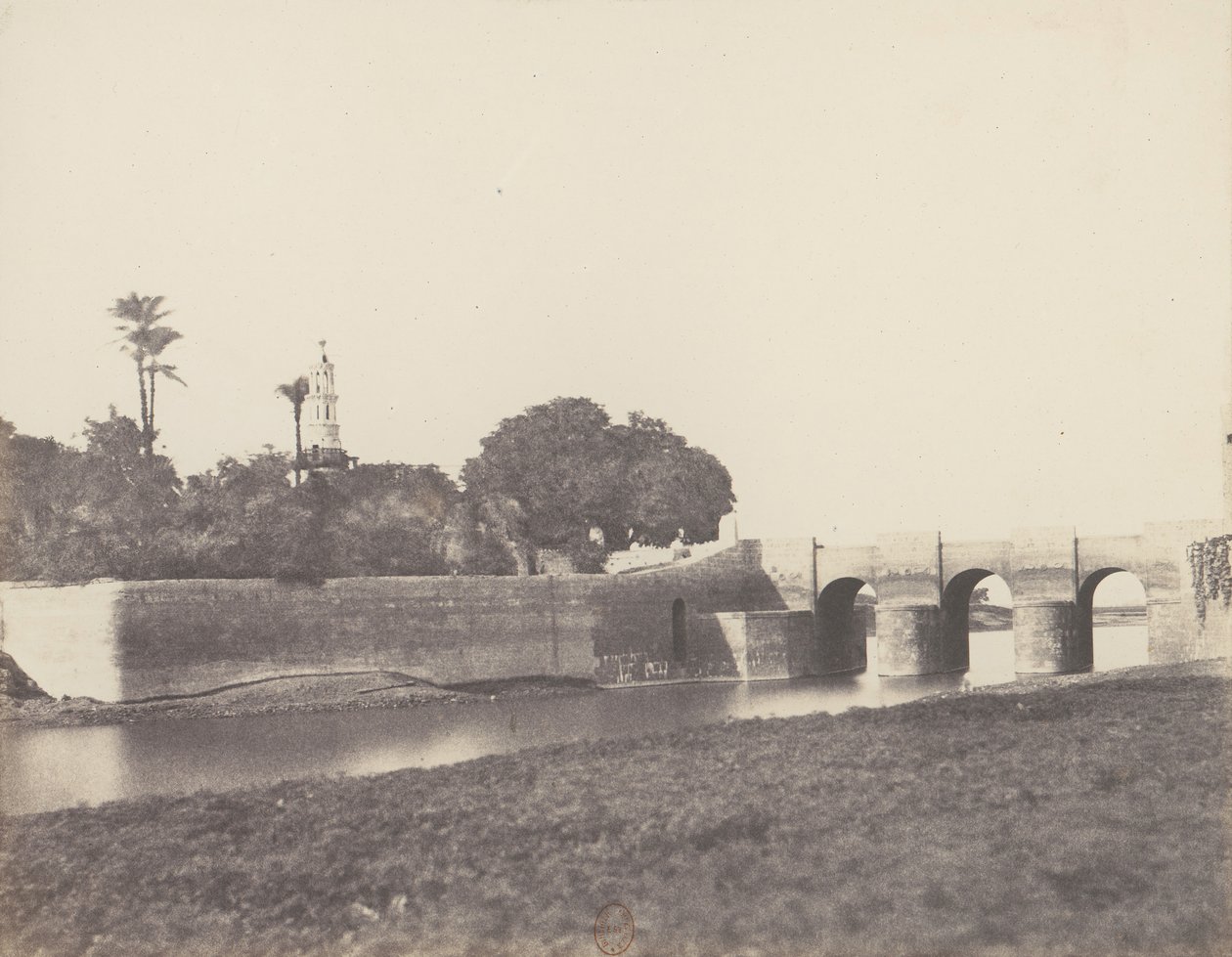 Syout, Pont Sur le Grand Canal, 1851-52, 1853-54 basılmış. by Félix Teynard