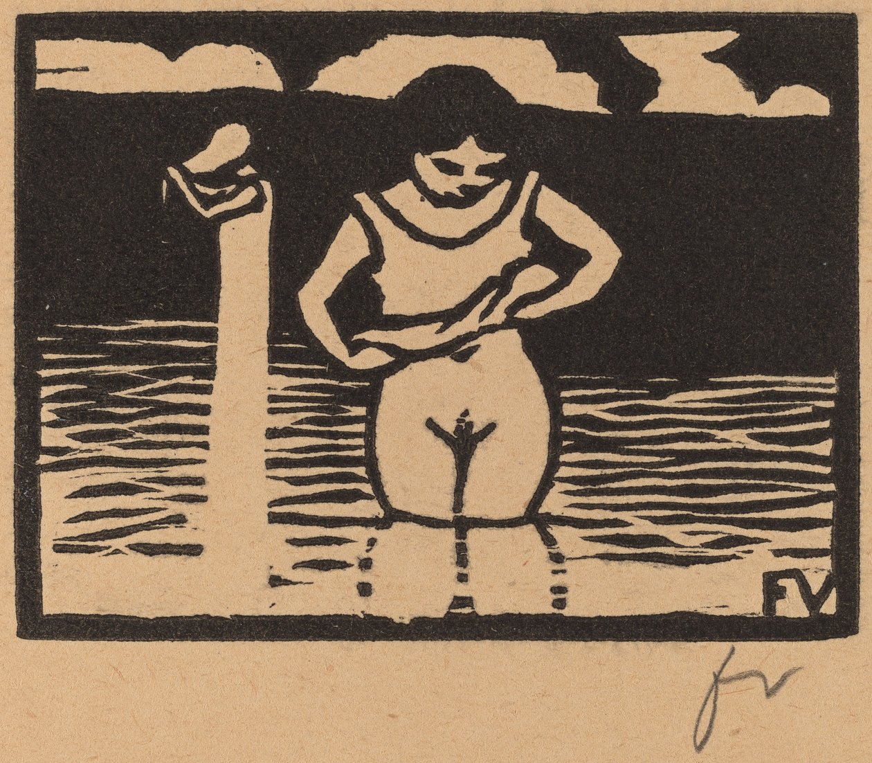 Gömleğini Kaldıran Kız by Félix Vallotton