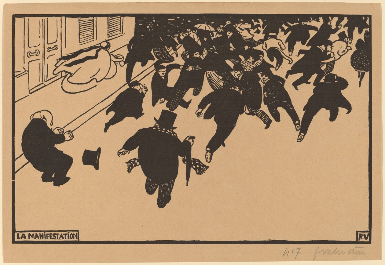 La Manifestation Gösteri, 1893. by Félix Vallotton
