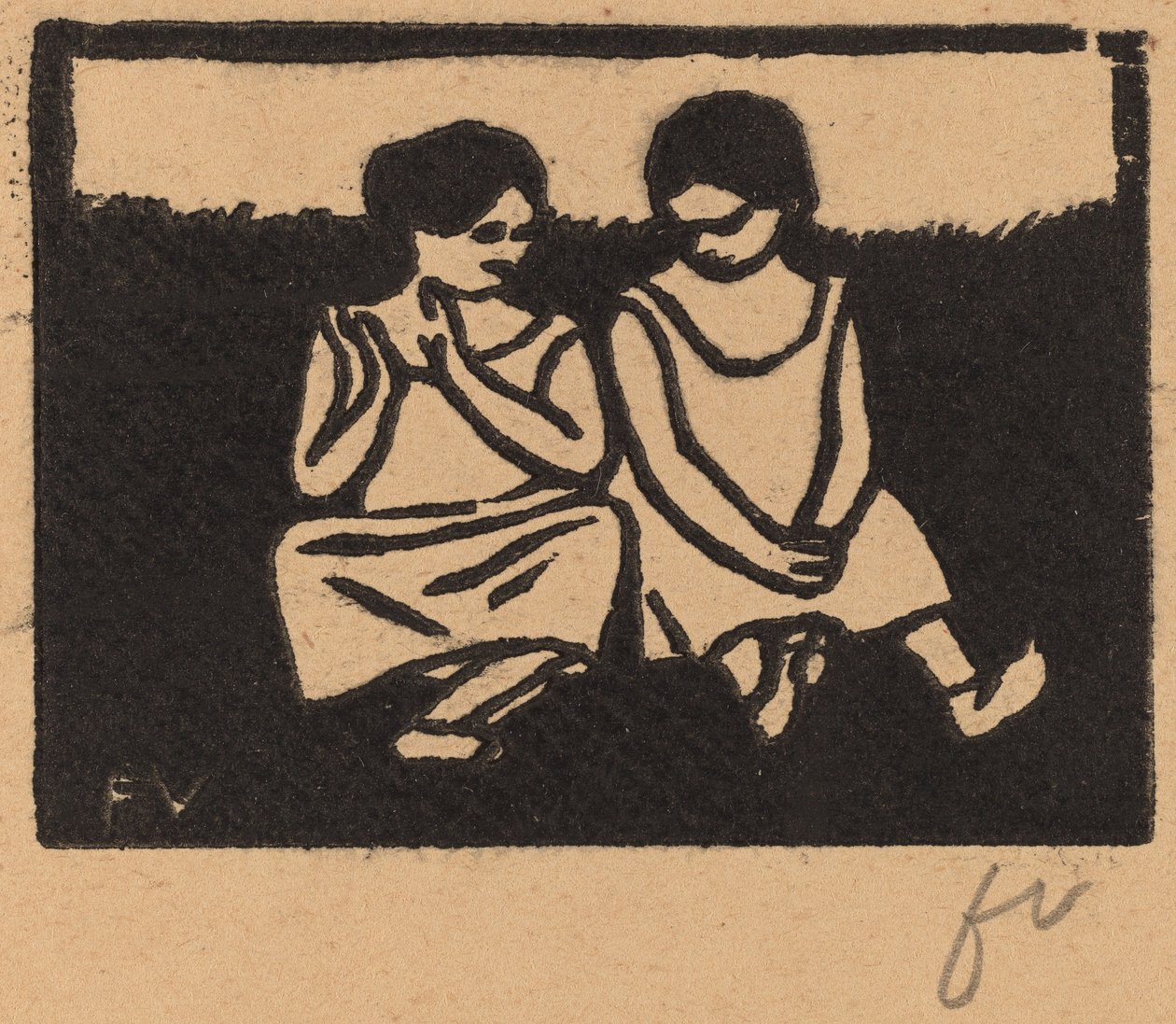 Kombinlerde İki Kız, 1893. by Félix Vallotton