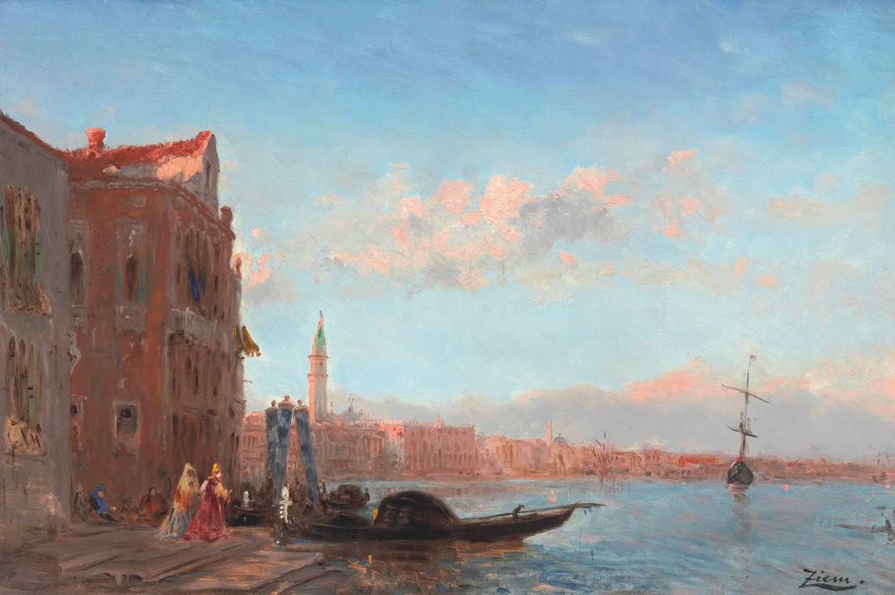 Saraydan çıkan figürler, Canal della Grazia by Félix Ziem