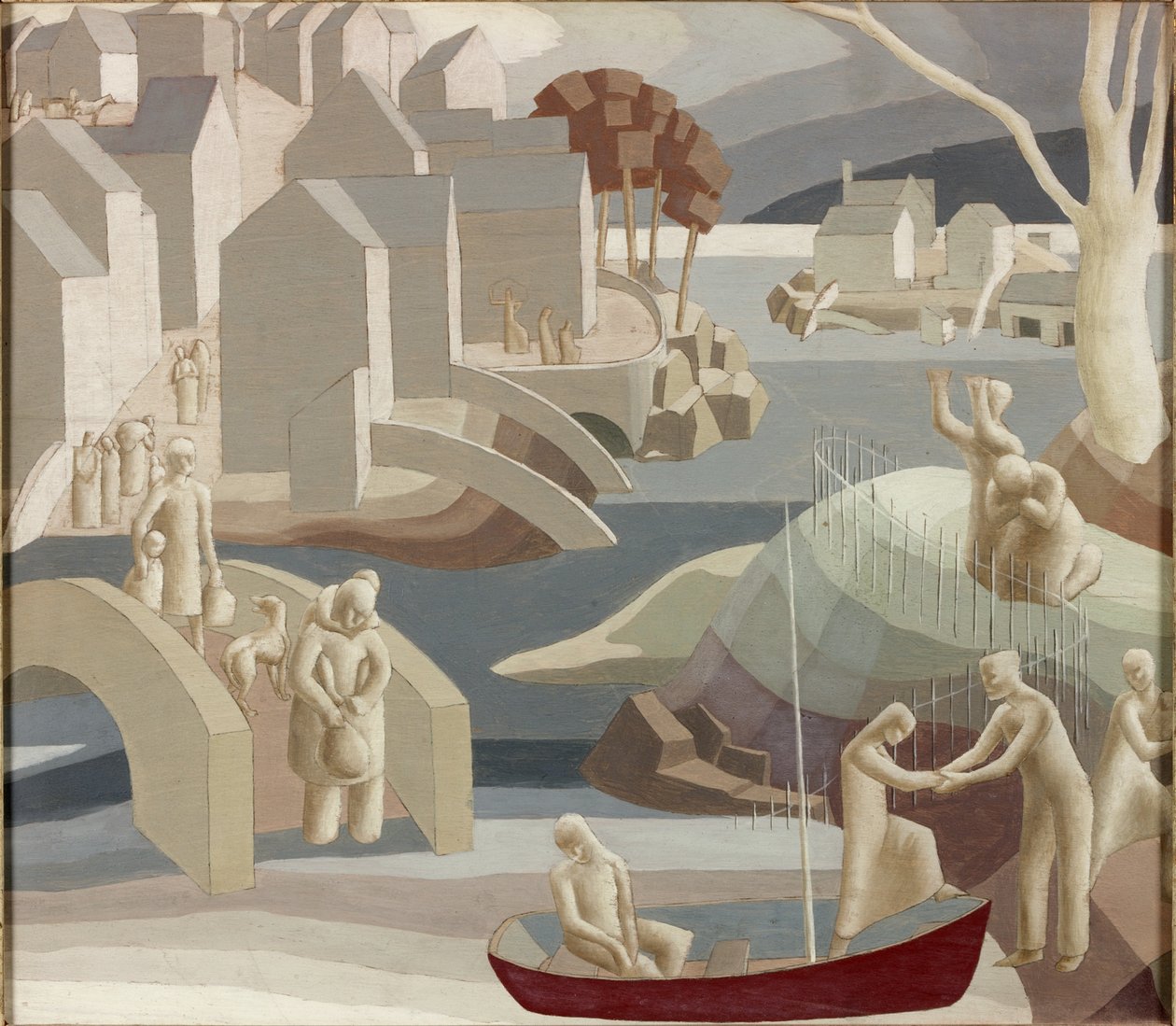 The Flood, c.1941 (panelde yağ ve kalem) by Flora A. P. Glover