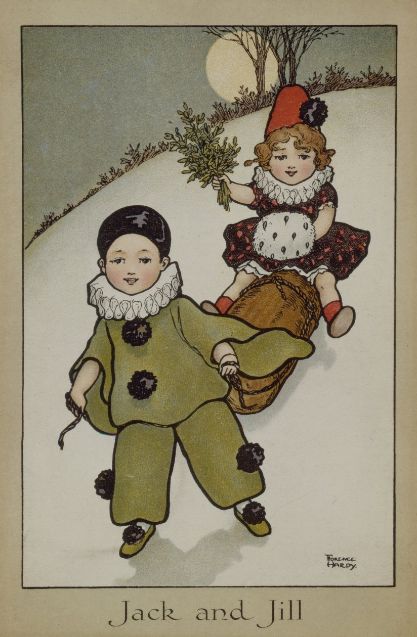 Jack ve Jill, Viktorya dönemi kartı by Florence Hardy