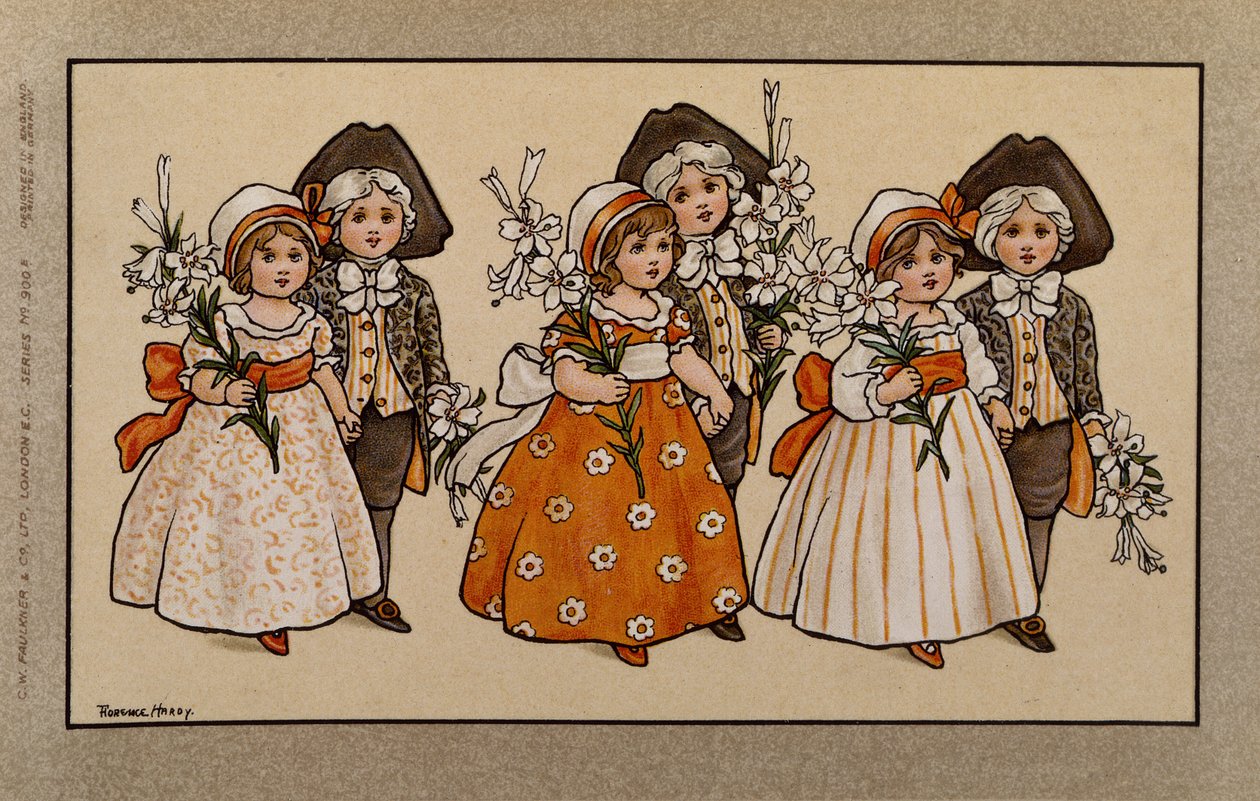 Zambaklar, Viktorya dönemi kartı by Florence Hardy