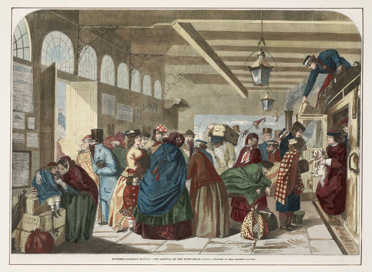 Hastings Tren İstasyonu - Aşağı Trenin Gelişi by Florence after Claxton