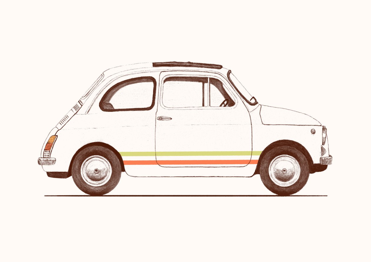 Cinquecento, 2023 (kalem ve dijital) by Florent Bodart