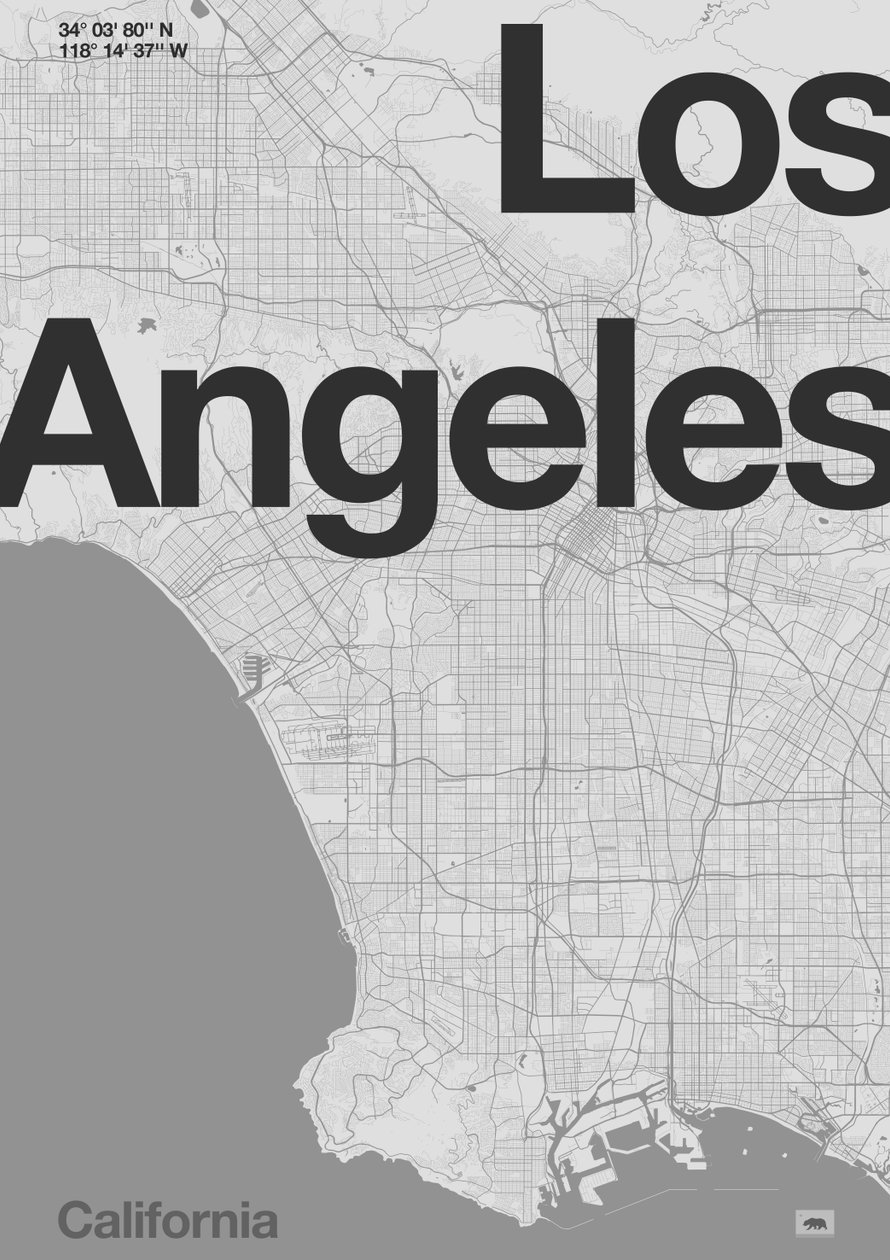 Los Angeles Minimal Haritası by Florent Bodart