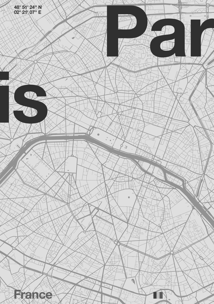 Paris Minimal Haritası by Florent Bodart