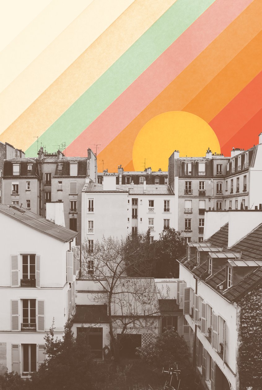 Paris Üzerinde Gökkuşağı Gökyüzü, 2020 (fotoğraf, dijital) by Florent Bodart