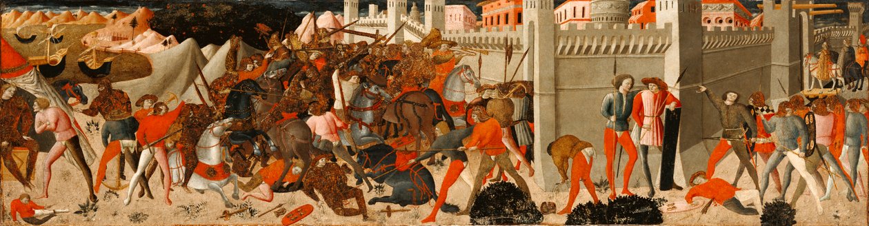 Truva Kuşatması, c.1460-80 (panelde tempera) by Florentine School