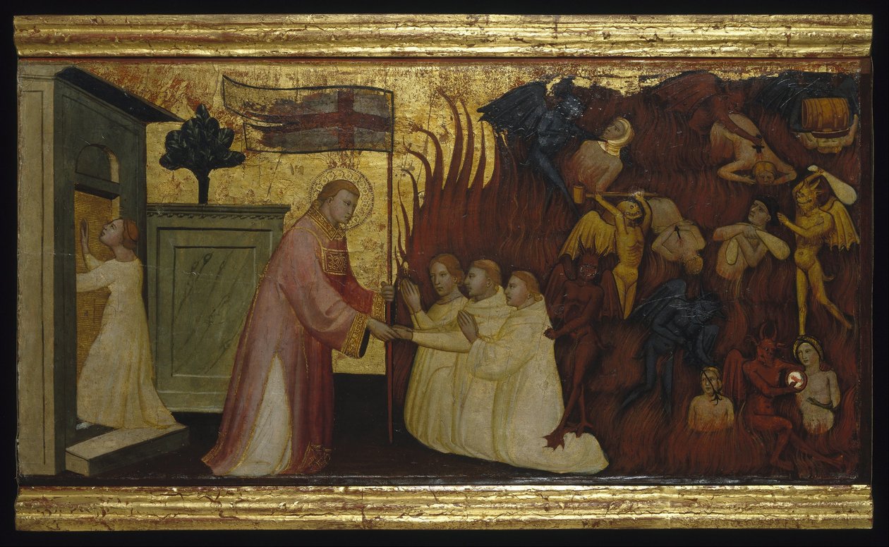 Aziz Lawrence Ruhları Araftan Kurtarır by Florentine Lorenzo di Niccolò Italian