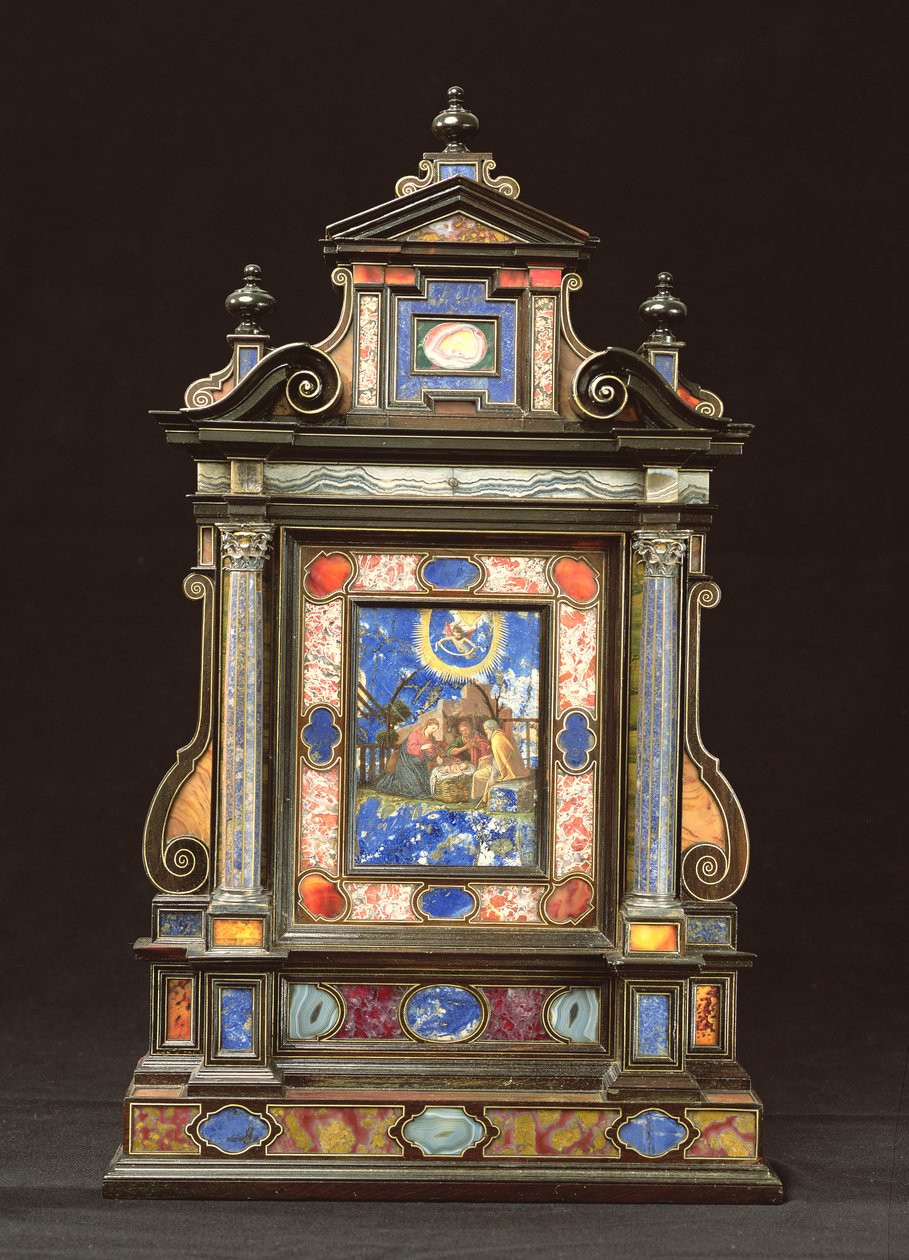 Doğuş, Floransalı (pietra dura) ile taşınabilir Altarpiece by Florentine School