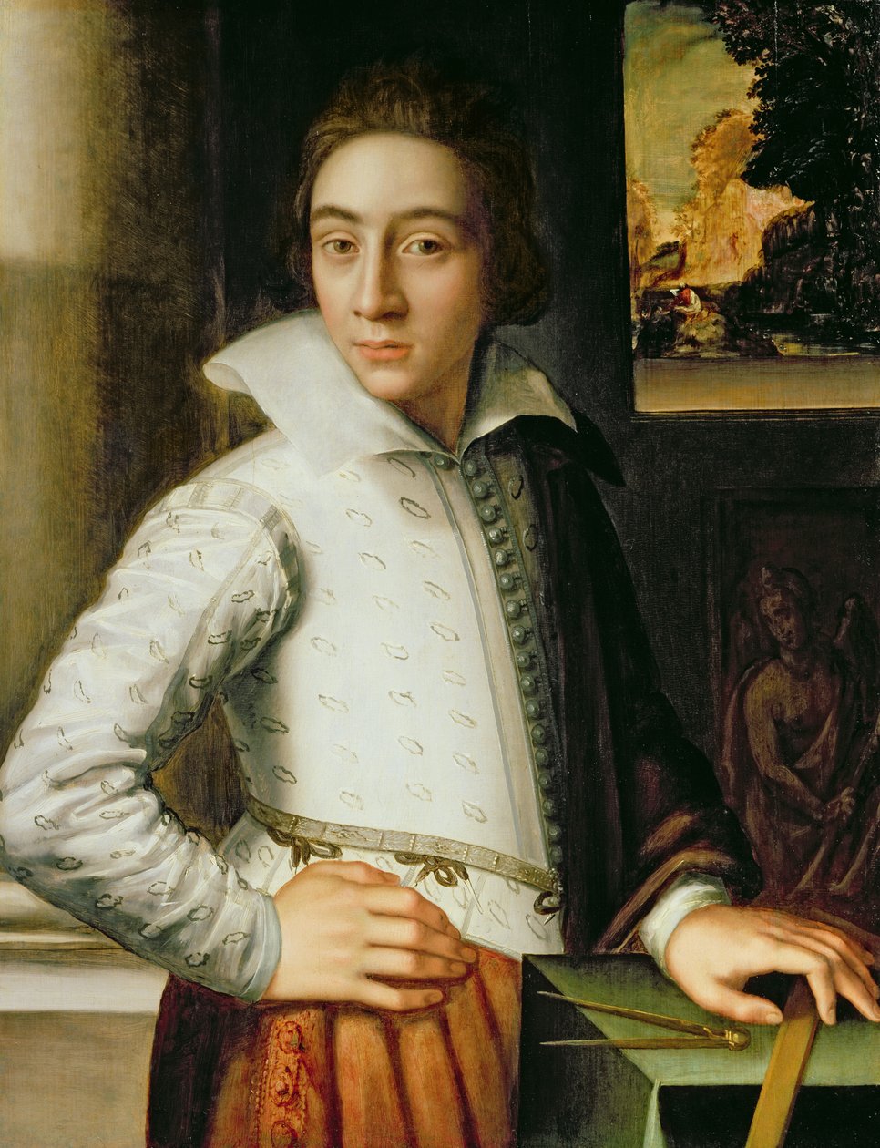 Bir Genç Adamın Portresi, on altıncı yüzyıl ortası (meşe panel üzerine yağlı boya) by Florentine School