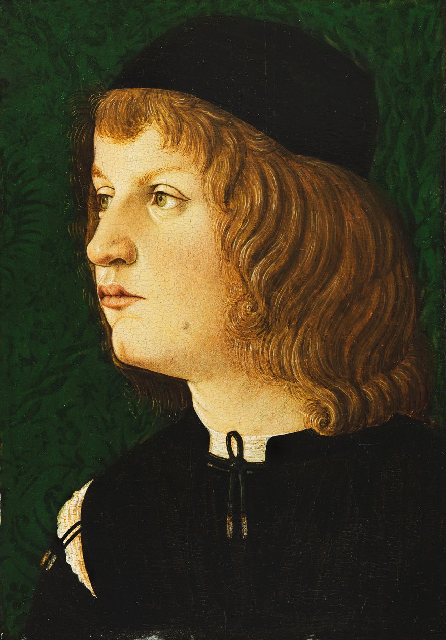 Bir Genç Portresi, göğüs hizasında, Koyu Şapkalı, c.1475 by Florentine School