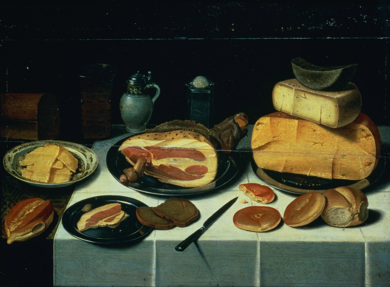 Jambonlu Natürmort by Floris Gerritsz van Schooten