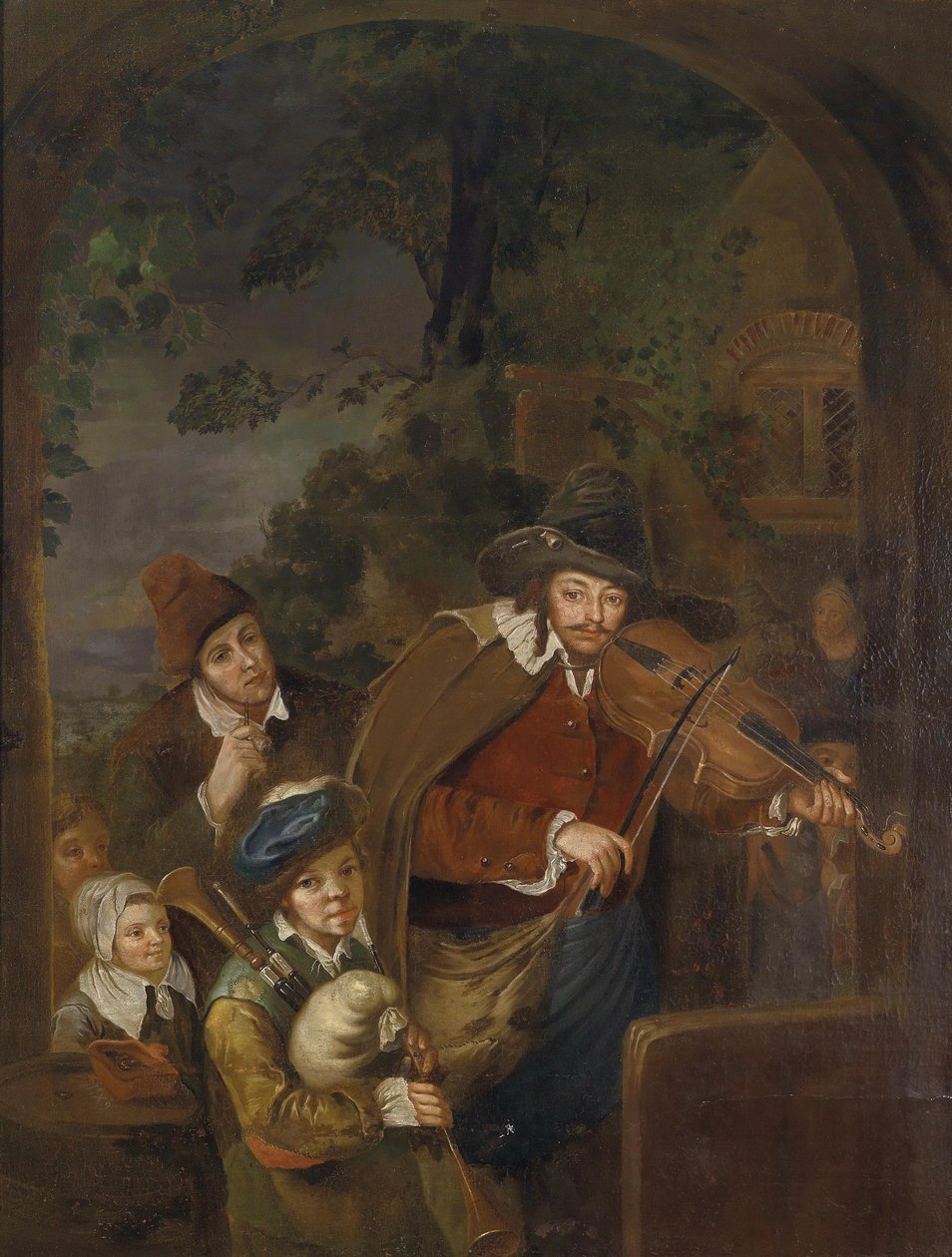 gezici müzisyenler by Follower of Christian Wilhelm Ernst Dietrich