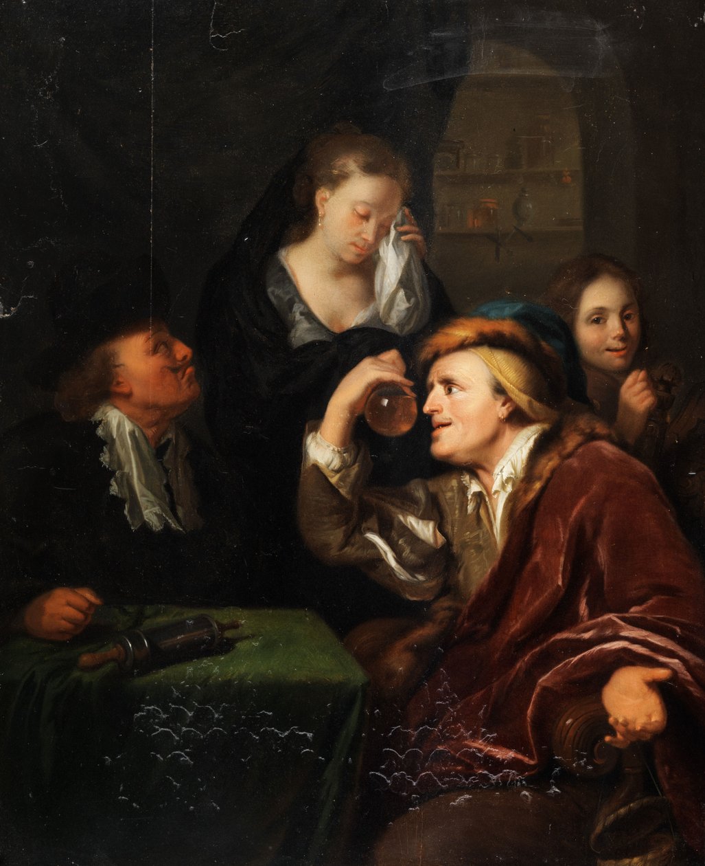 Tıbbı muayene by Follower of Godfried Schalcken