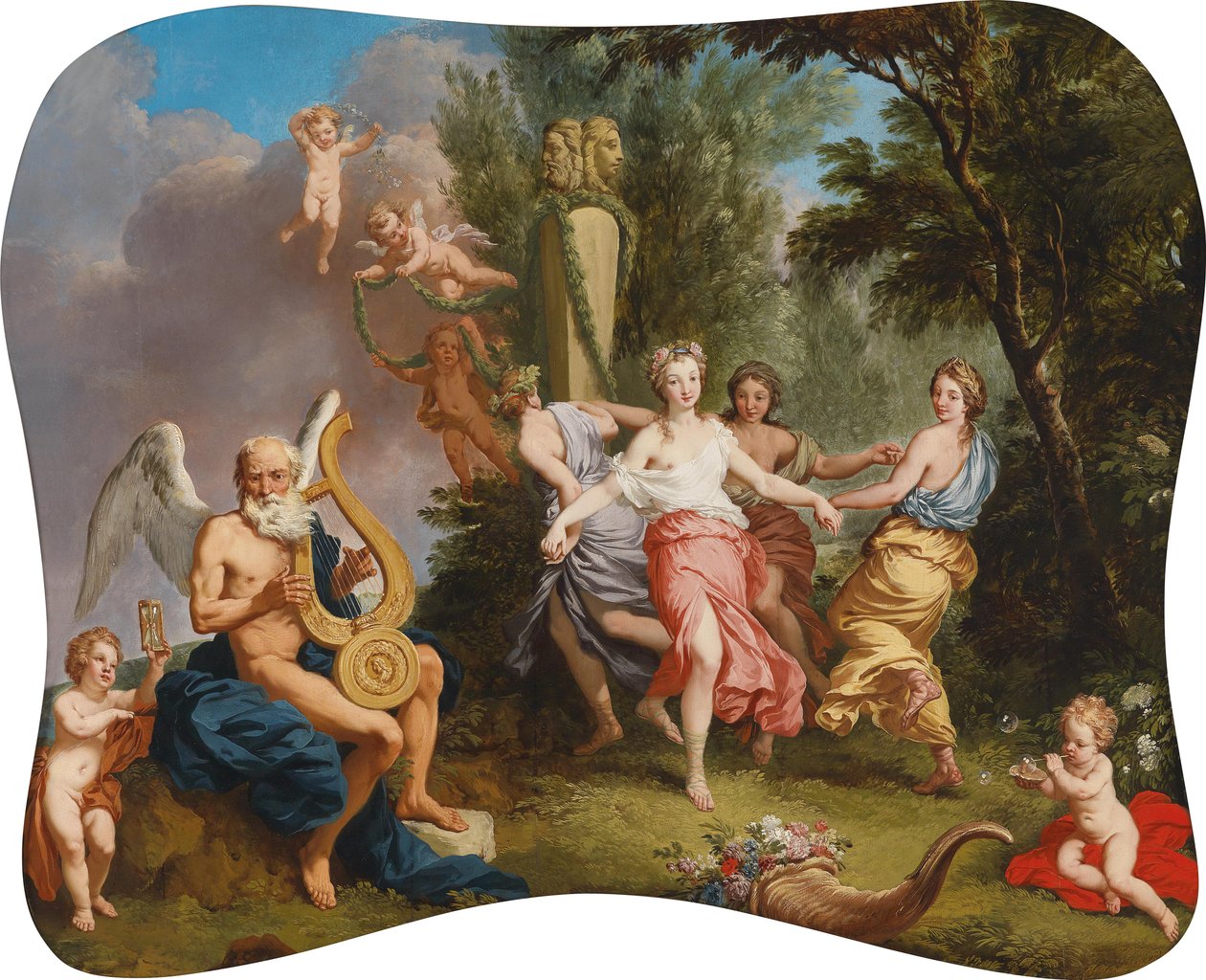 Zamanın müziğiyle dans edin by Follower of Laurent de La Hyre