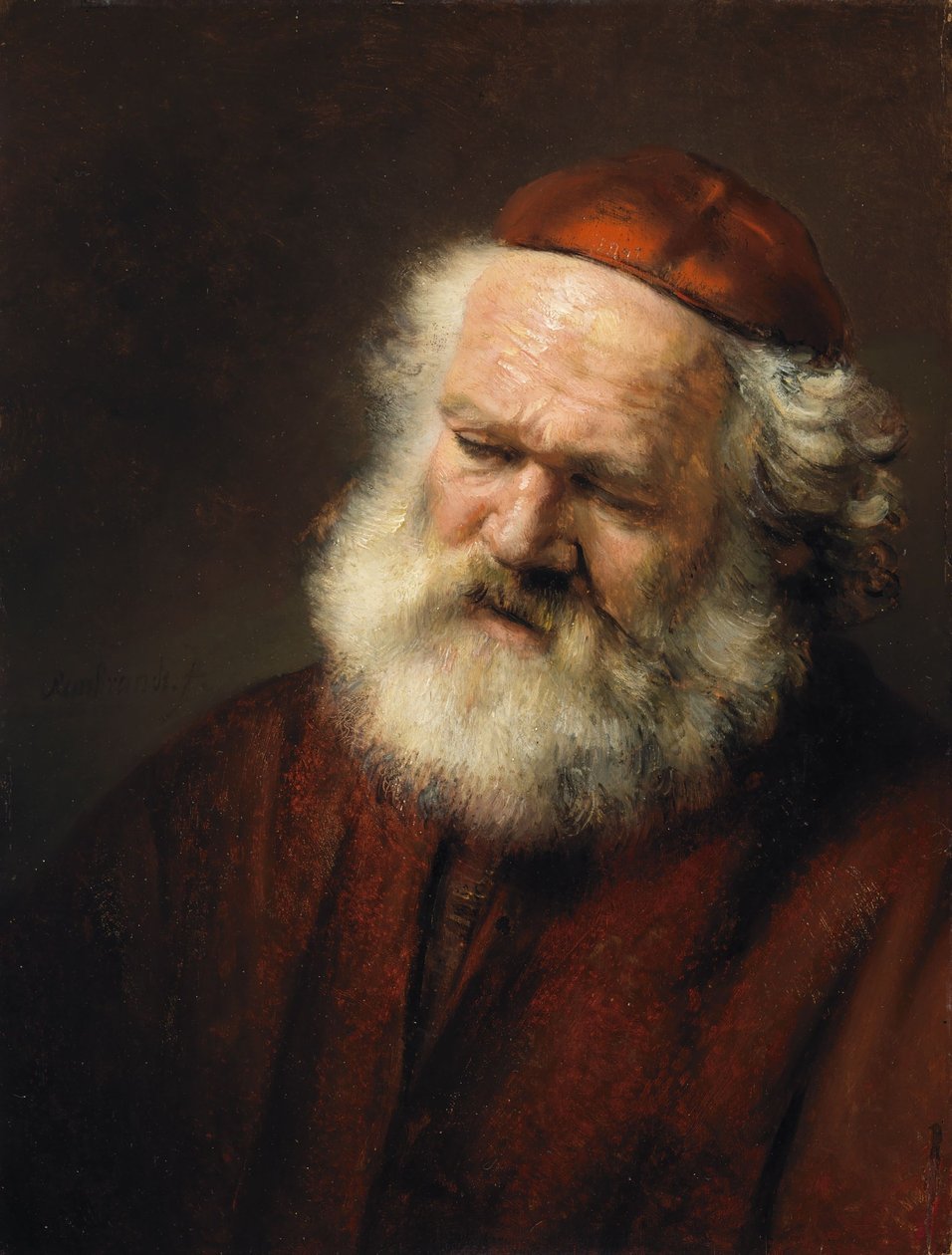 Yaşlı Bir Adamın Başı by Follower of Rembrandt