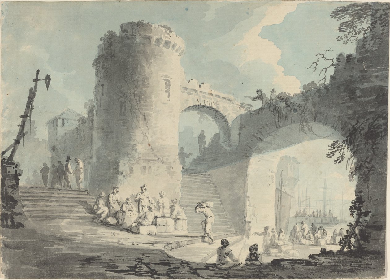 liman sahnesi by Follower of Claude Joseph Vernet