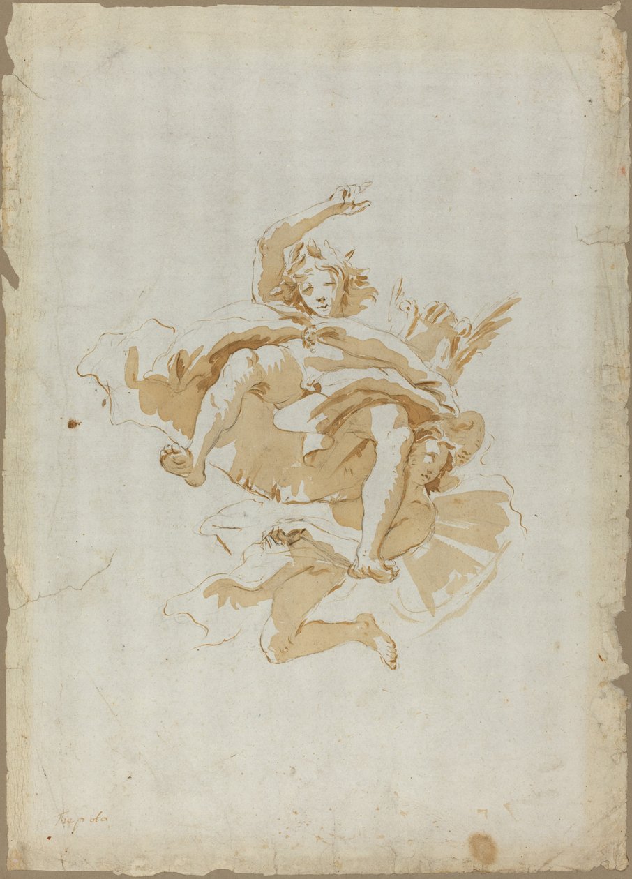 Tavan Fresk için Çizim by Follower of Giovanni Battista Tiepolo