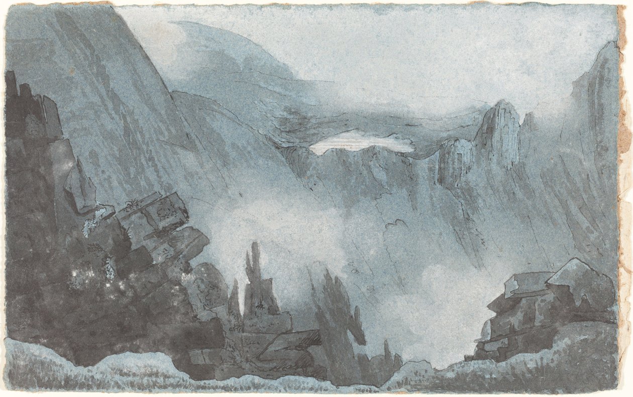 Kayalarla Dağ Manzarası by Follower of John Sell Cotman