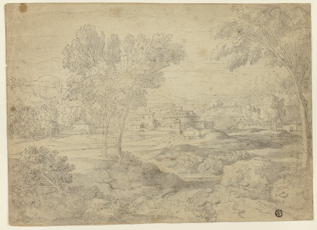 Binalarla İtalyan Manzarası by Follower of Nicolas Poussin