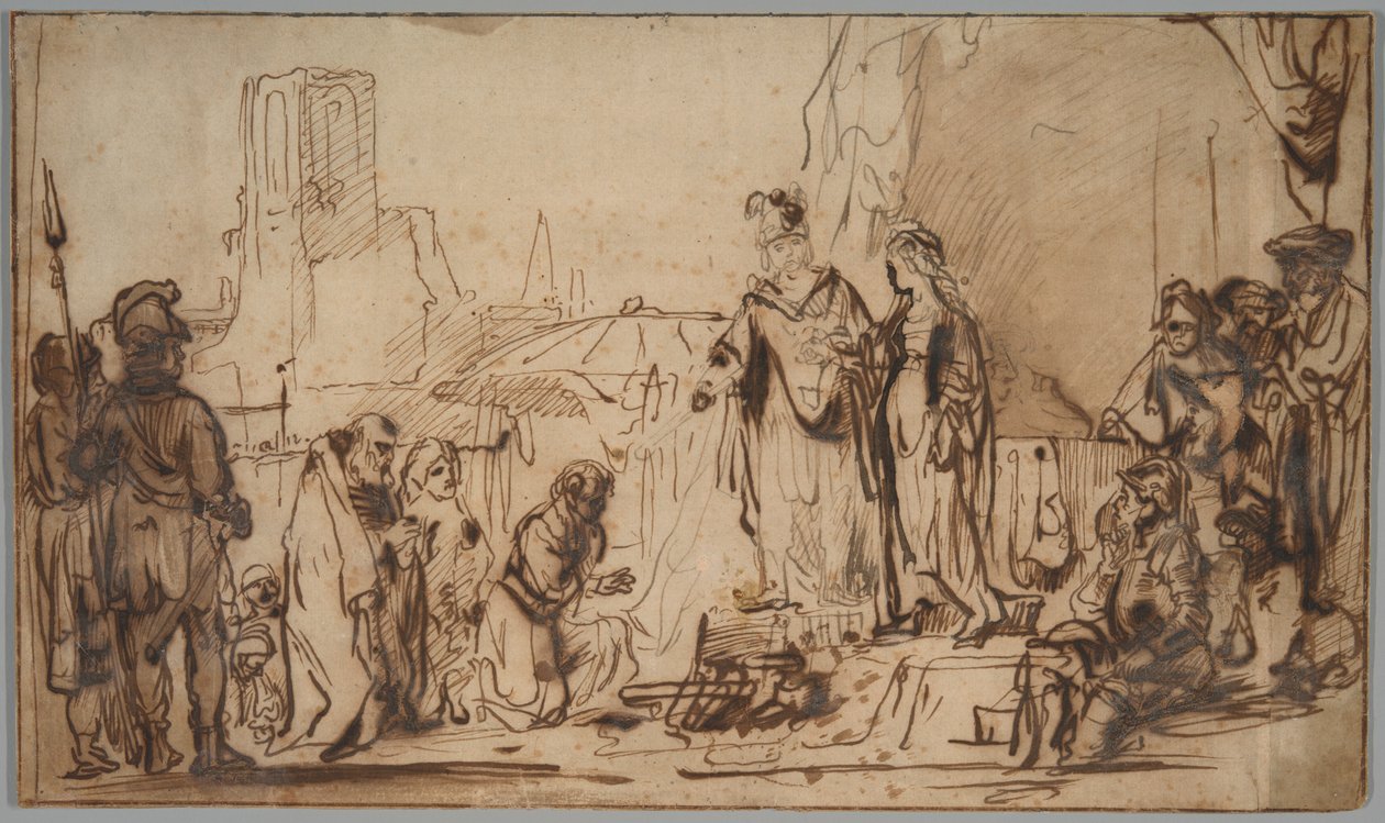 Scipio İspanyol Gelini Ailesine Döndürüyor by Follower of Rembrandt van Rijn